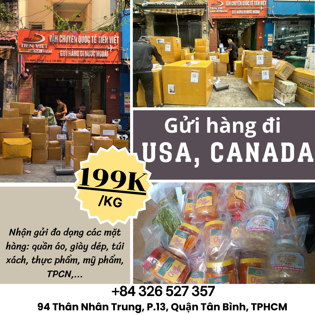 Gửi hàng đi USA, Canada - Tiến Việt Express